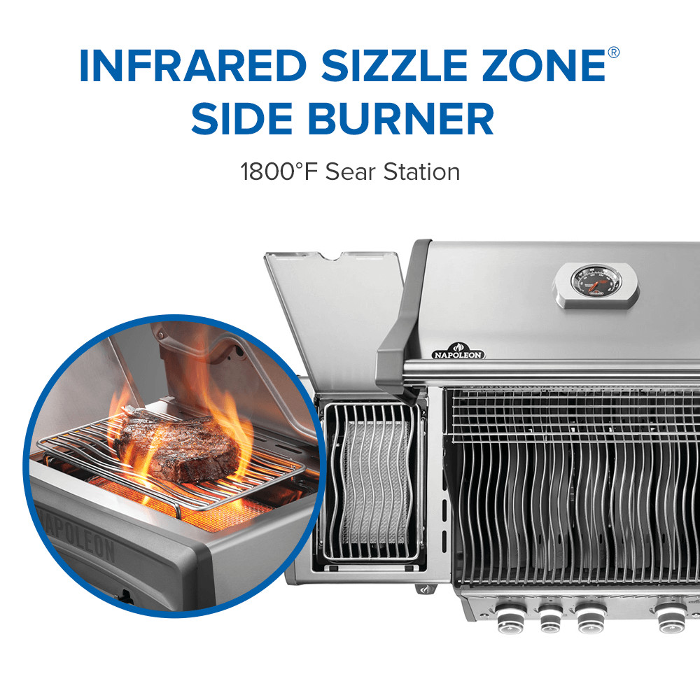Napoleon Rogue® PRO 425 SIB Gas BBQ with Infrared Side Burner RP425SIBPSS-2-GB - Image 9