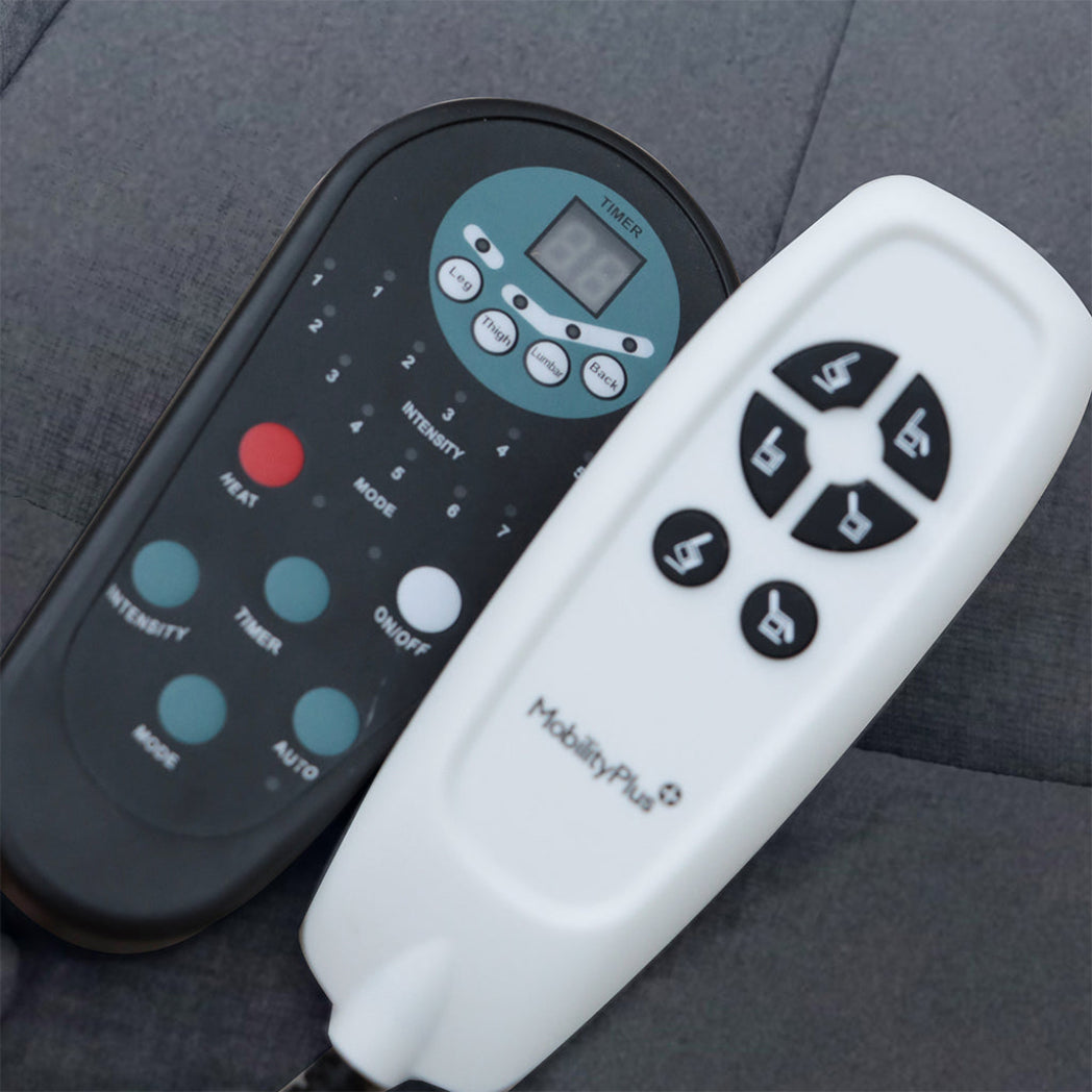 Connaught Riser Recliner with Heat and Massage - Charcoal Grey Suede Fabric