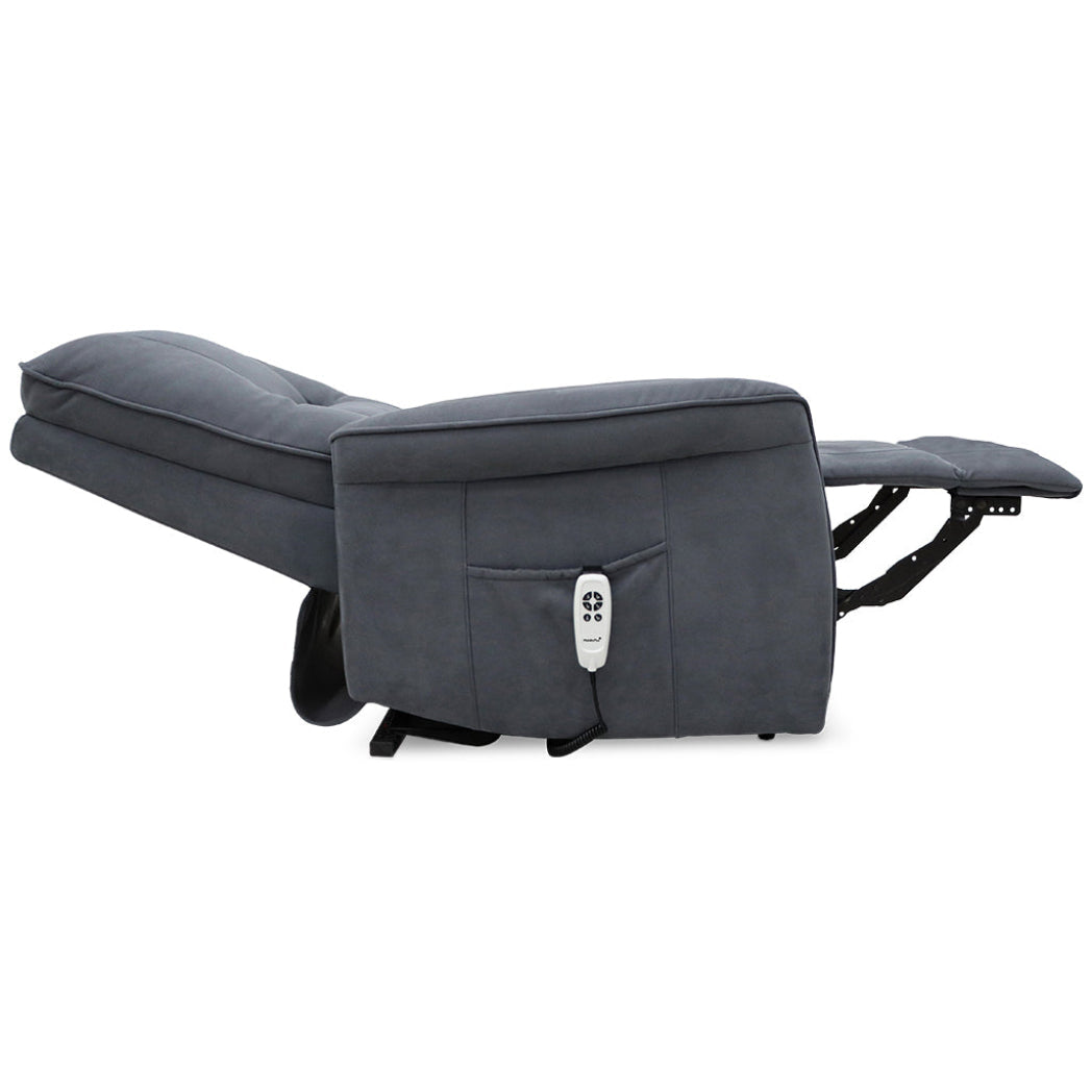 Connaught Riser Recliner with Heat and Massage - Charcoal Grey Suede Fabric