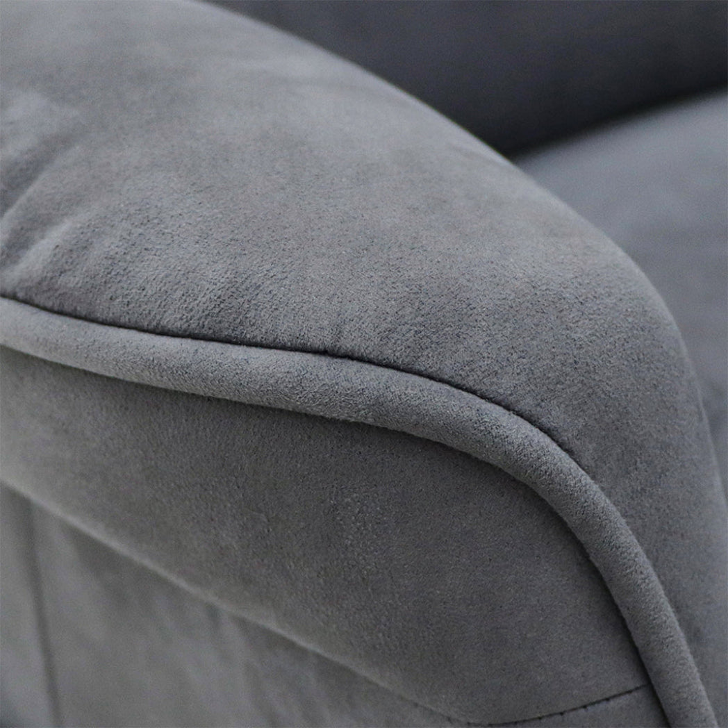 Connaught Riser Recliner with Heat and Massage - Charcoal Grey Suede Fabric