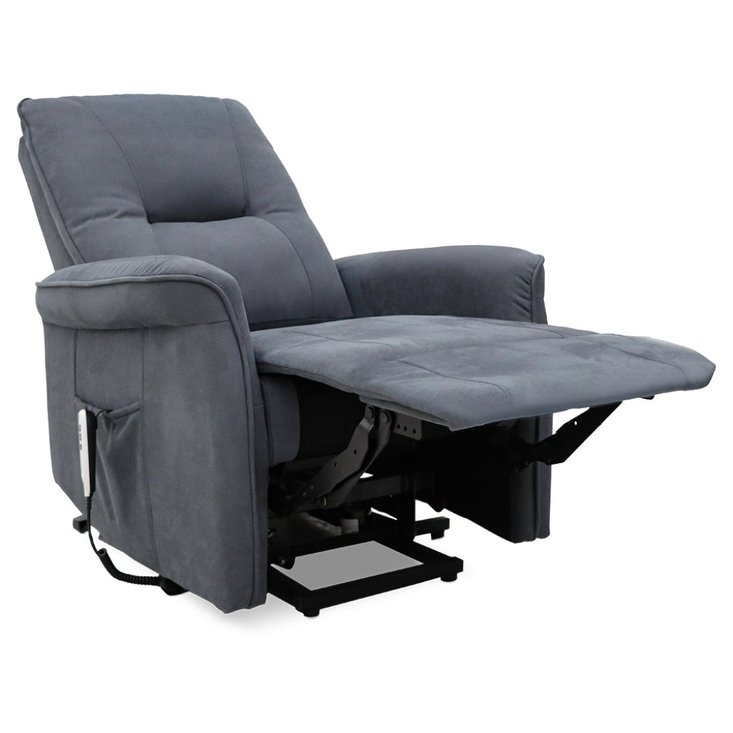 Connaught Riser Recliner with Heat and Massage - Charcoal Grey Suede Fabric
