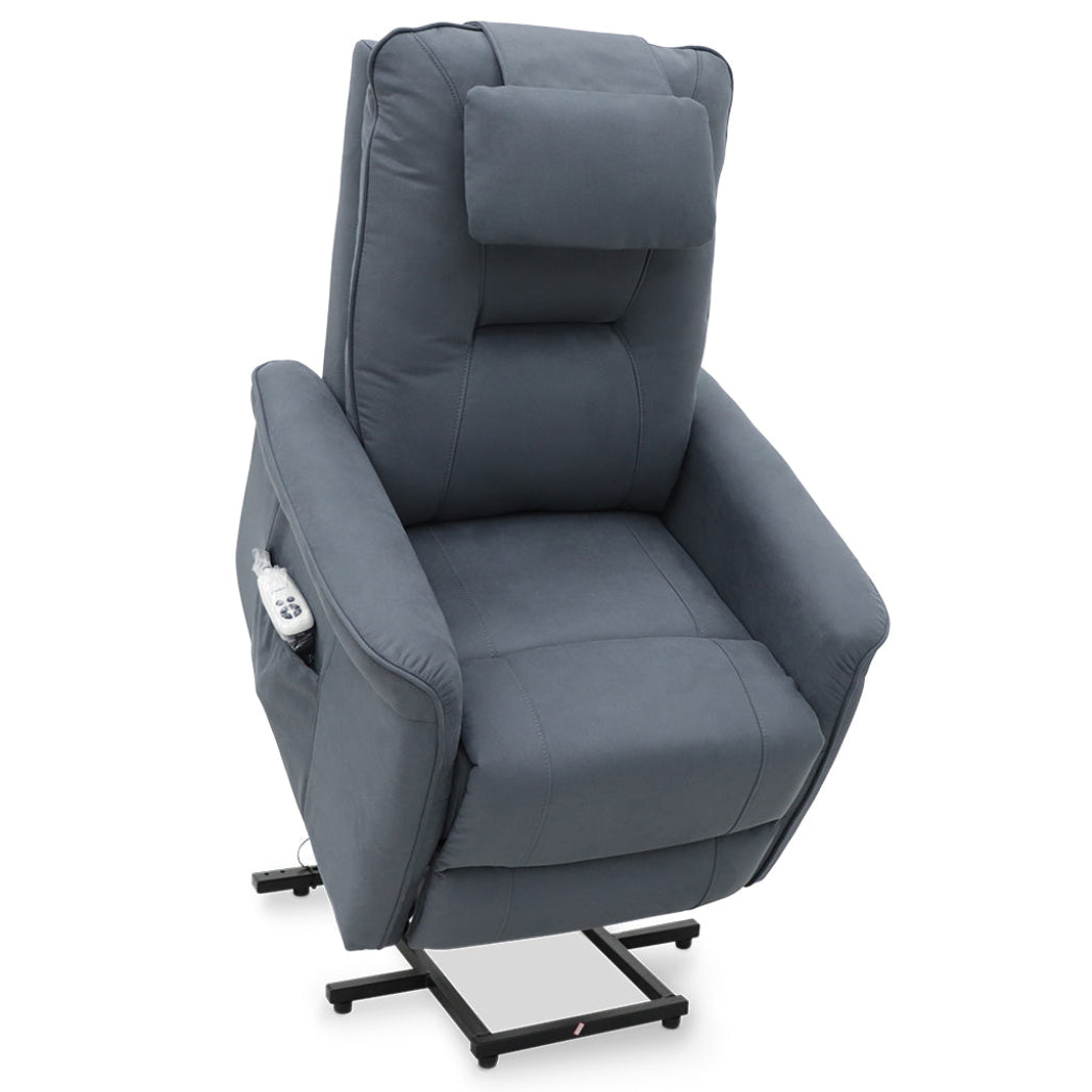 Connaught Riser Recliner with Heat and Massage - Charcoal Grey Suede Fabric